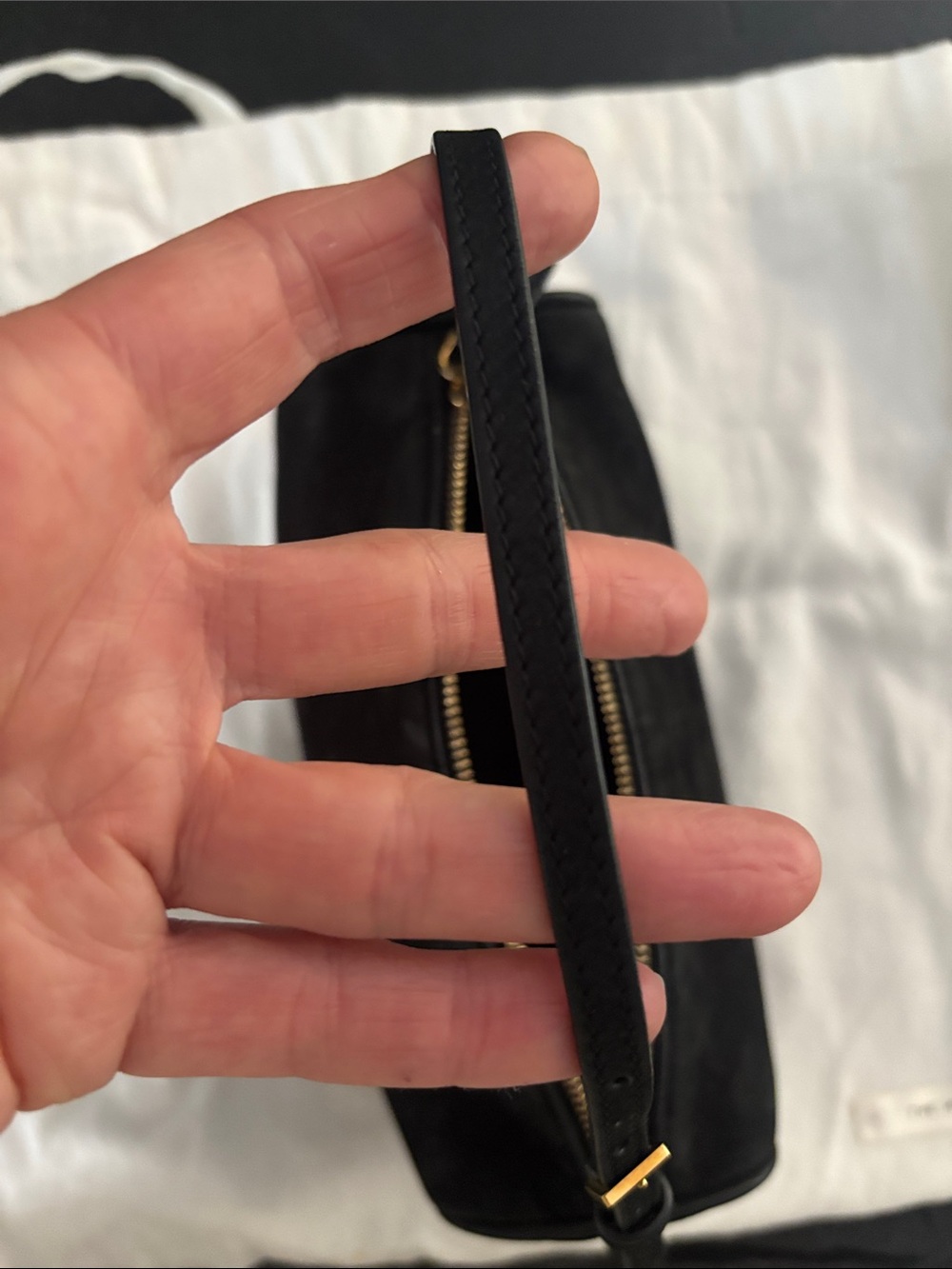 The Row 90’s bag in black suede - Picture 10 of 10